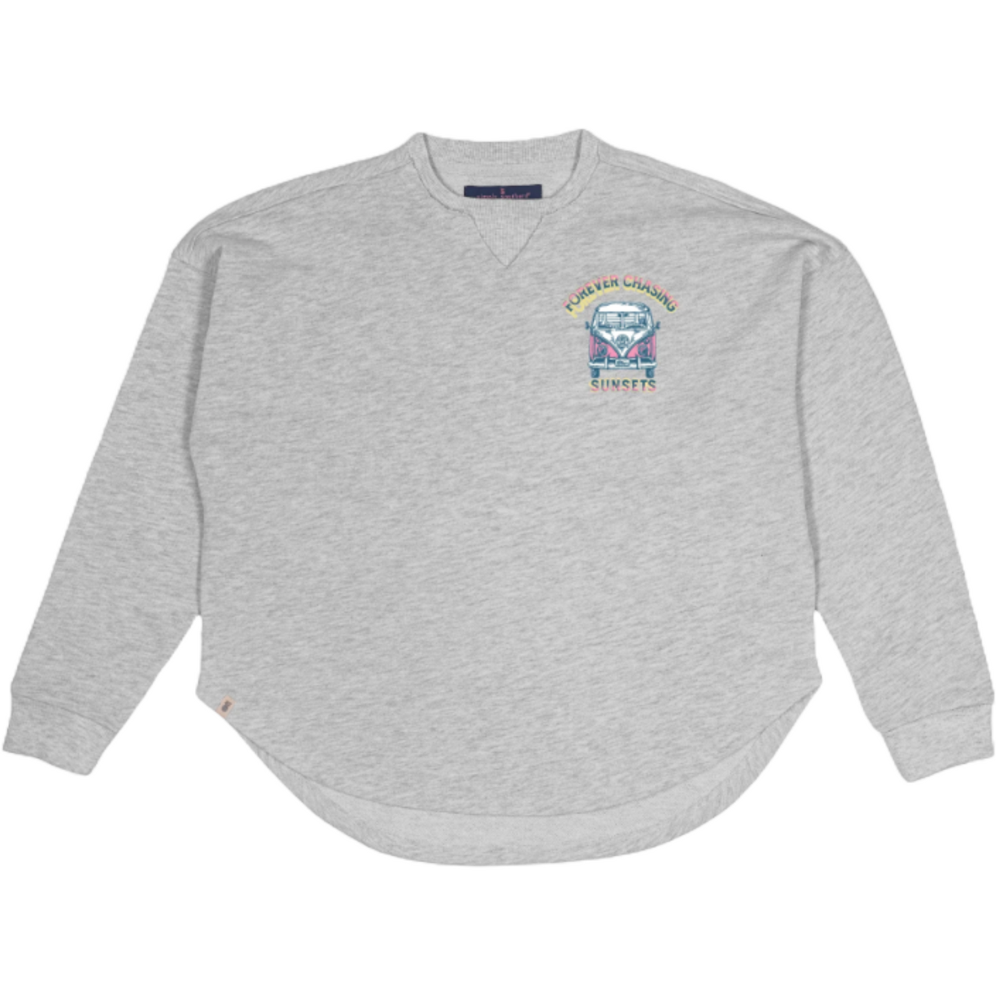 Simply Southern Ladies 'Forever Chasing Sunsets' Grey Pullover Sweatshirt FOREVER-STONE
