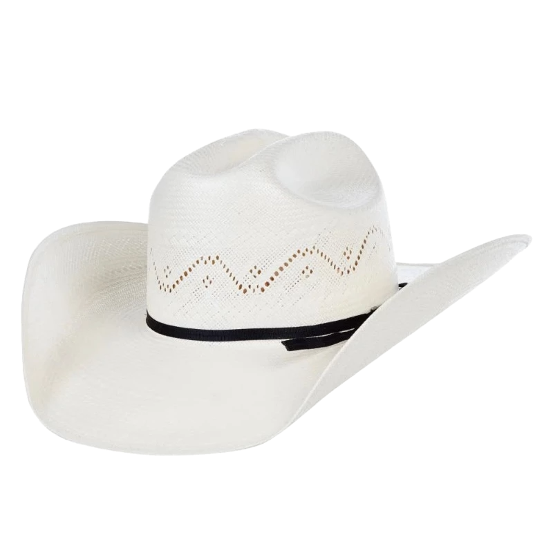 American Hat Company® Rancher Vented Ivory Straw Hat 7420-2CBLK