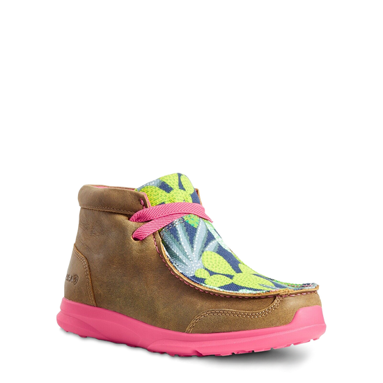 Ariat® Girl's Spitfire Brown Bomber Pink Mint Cactus Shoes 10029765