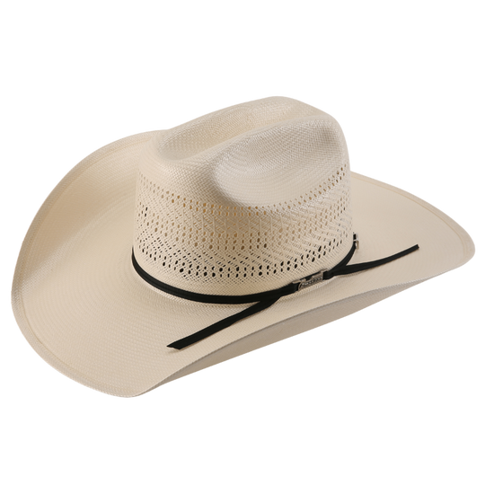 American Hat Co. Triple Fancy Vented Ivory Straw Cowboy Hat 7400-2CBLK