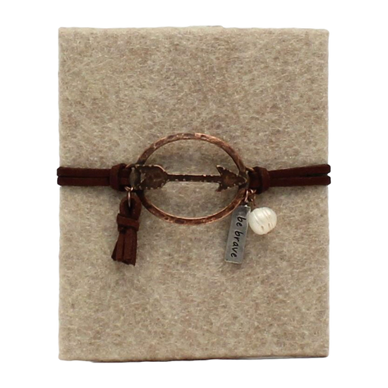 Blazin Roxx Brown Leather Arrow Bracelet D4400101