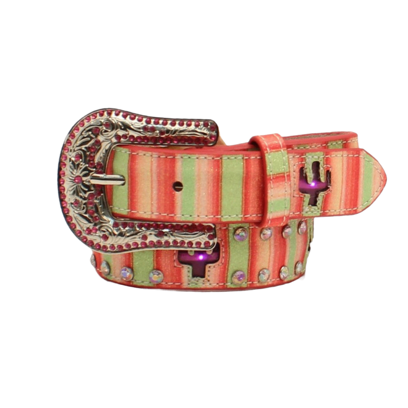 Angel Ranch® Girl's Light Up Cactus Striped Print Belt D130001230