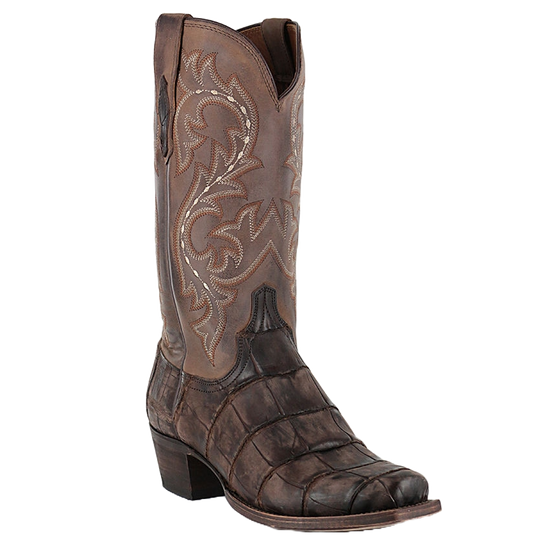 Lucchese Men's Burke Giant Alligator Cafe/Chocolate Boot M3195.74