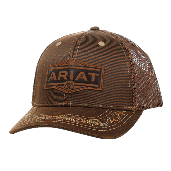 Ariat Men's Vintage Logo Patch Brown Snapback Hat A300062902