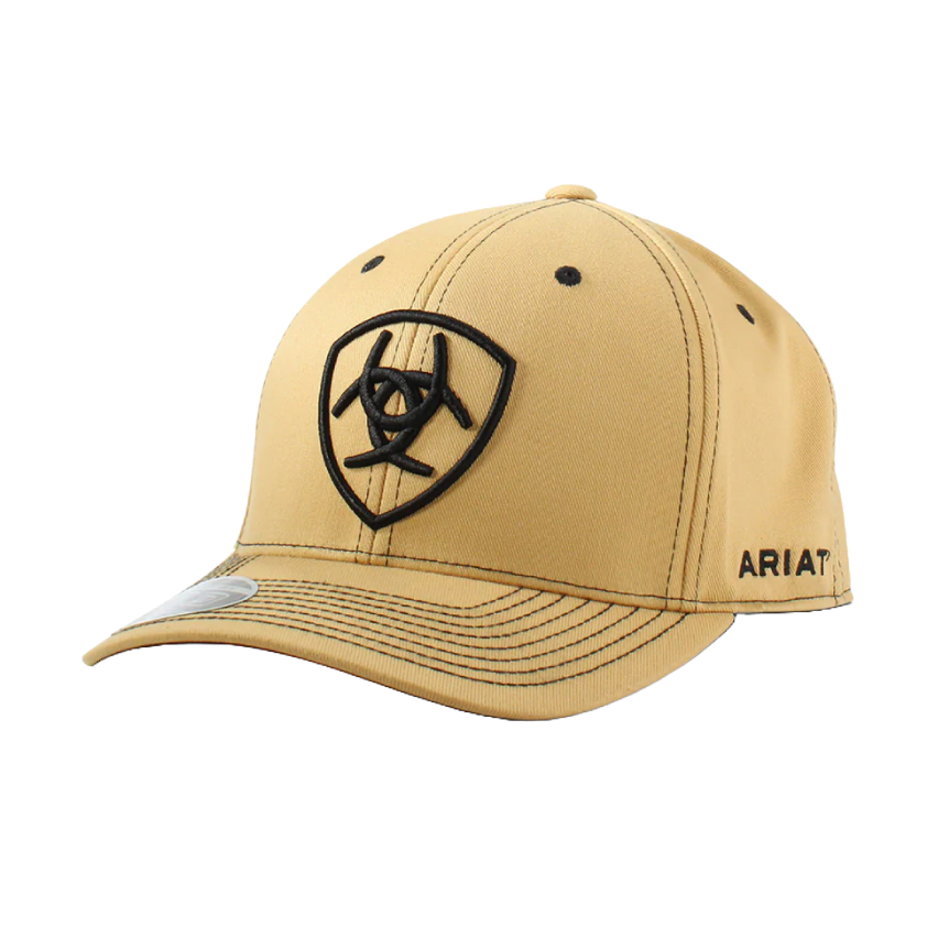 Ariat Men's Shield Logo Tan Flexfit Hat A300064108