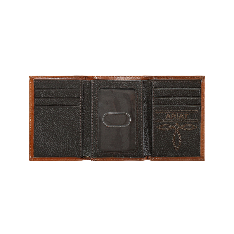 Ariat Trifold Basketweave Shield Wallet main image 1