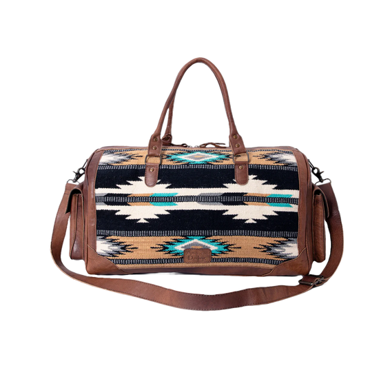 American Darling® Brown Leather and Aztec Duffel Bag ADBG605C