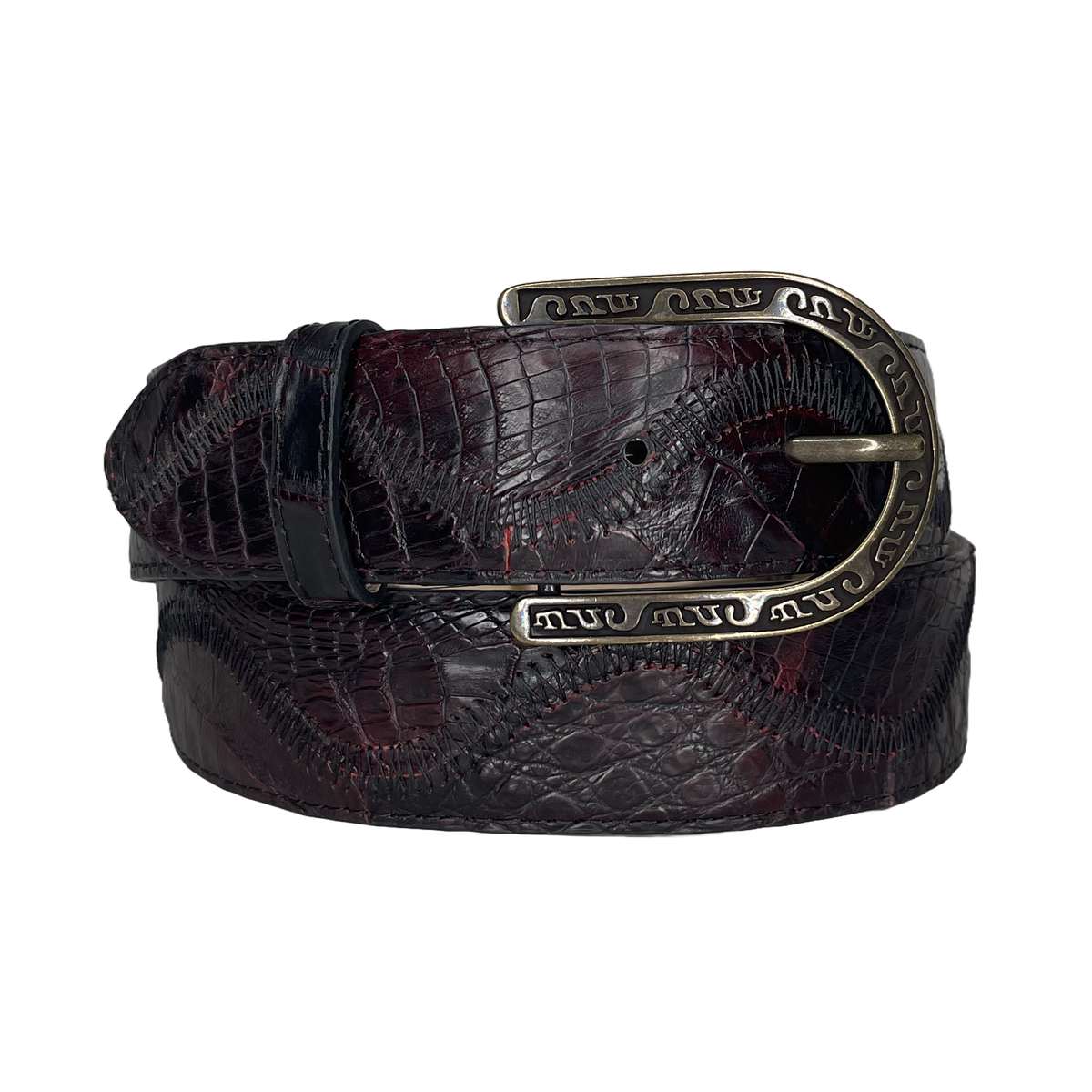 Corral Men's Blackcherry Caiman Waves Western Belt CB-0038
