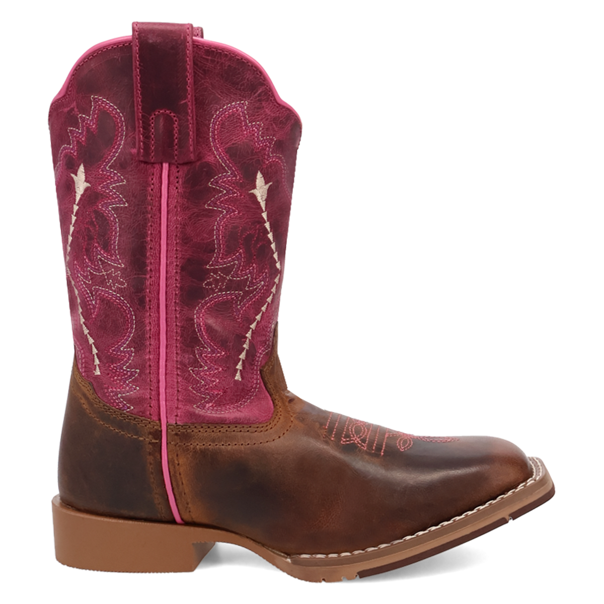 Dan Post Little Girl's Salina Tan & Pink Leather Western Boot DPC4003
