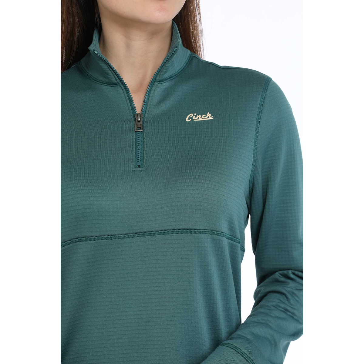 Cinch Women's 1/4 Zip Pullover Sweater-Gray