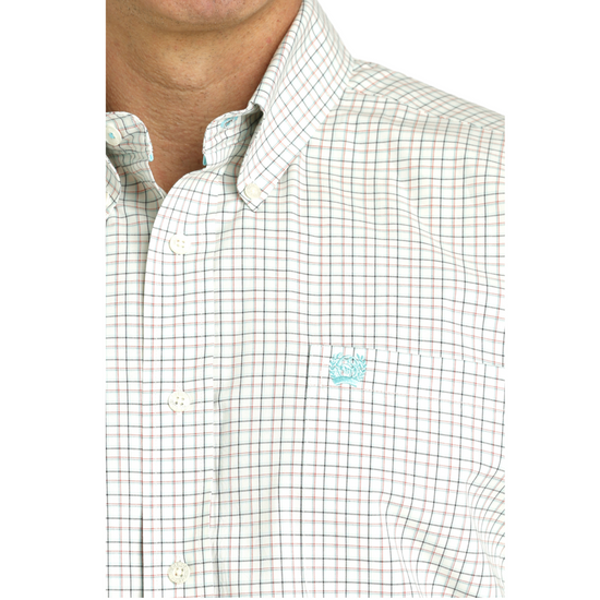 Cinch Men's Cream Plaid Button Down Shirt MTW1105746