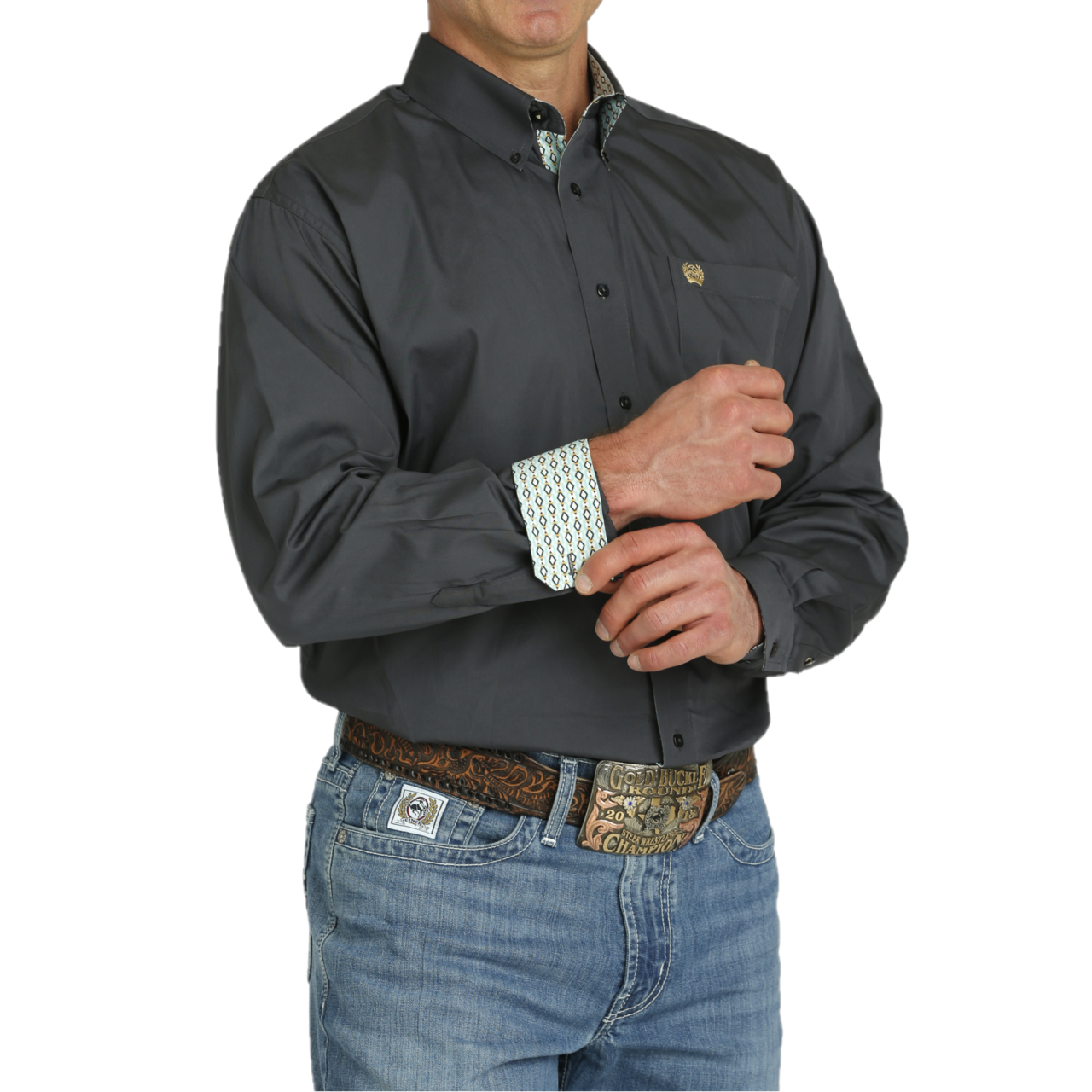 Cinch Men's Charcoal Grey Button Down Shirt MTW1105747