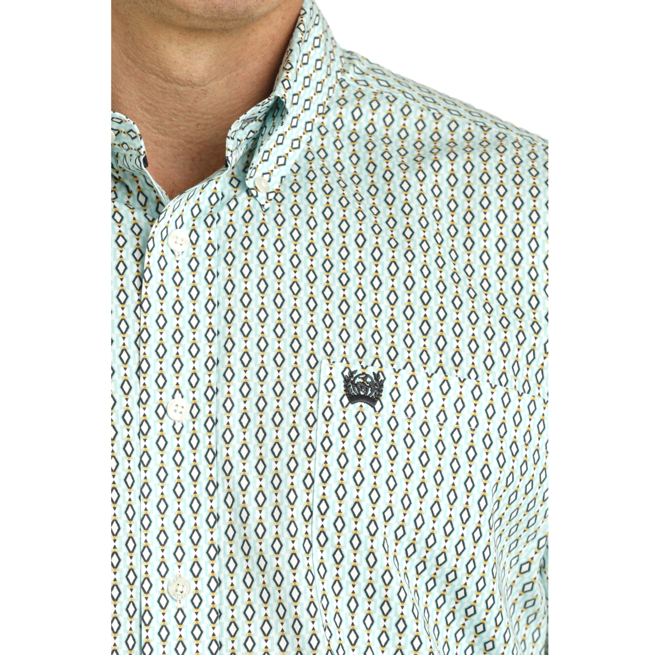 Cinch Men's Multicolor Diamond Print Button Down Shirt MTW1105754