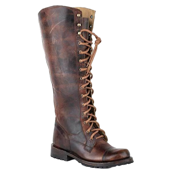 Stetson Ladies  Brown 16" Shaft Lace-Up Boots 12-021-7107-1402