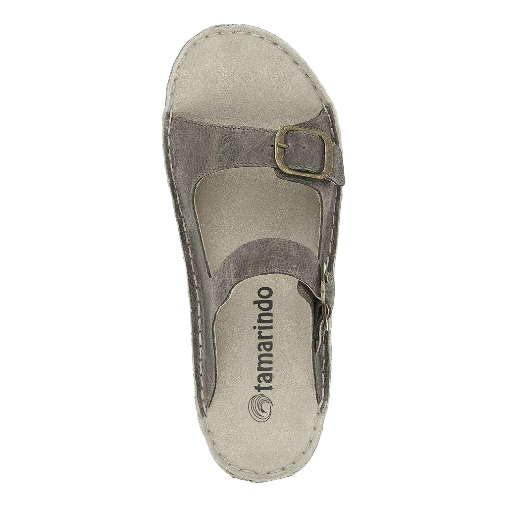 Tamarindo® Men's Discovery Pebble Grey Leather Slide Sandals MTDS003