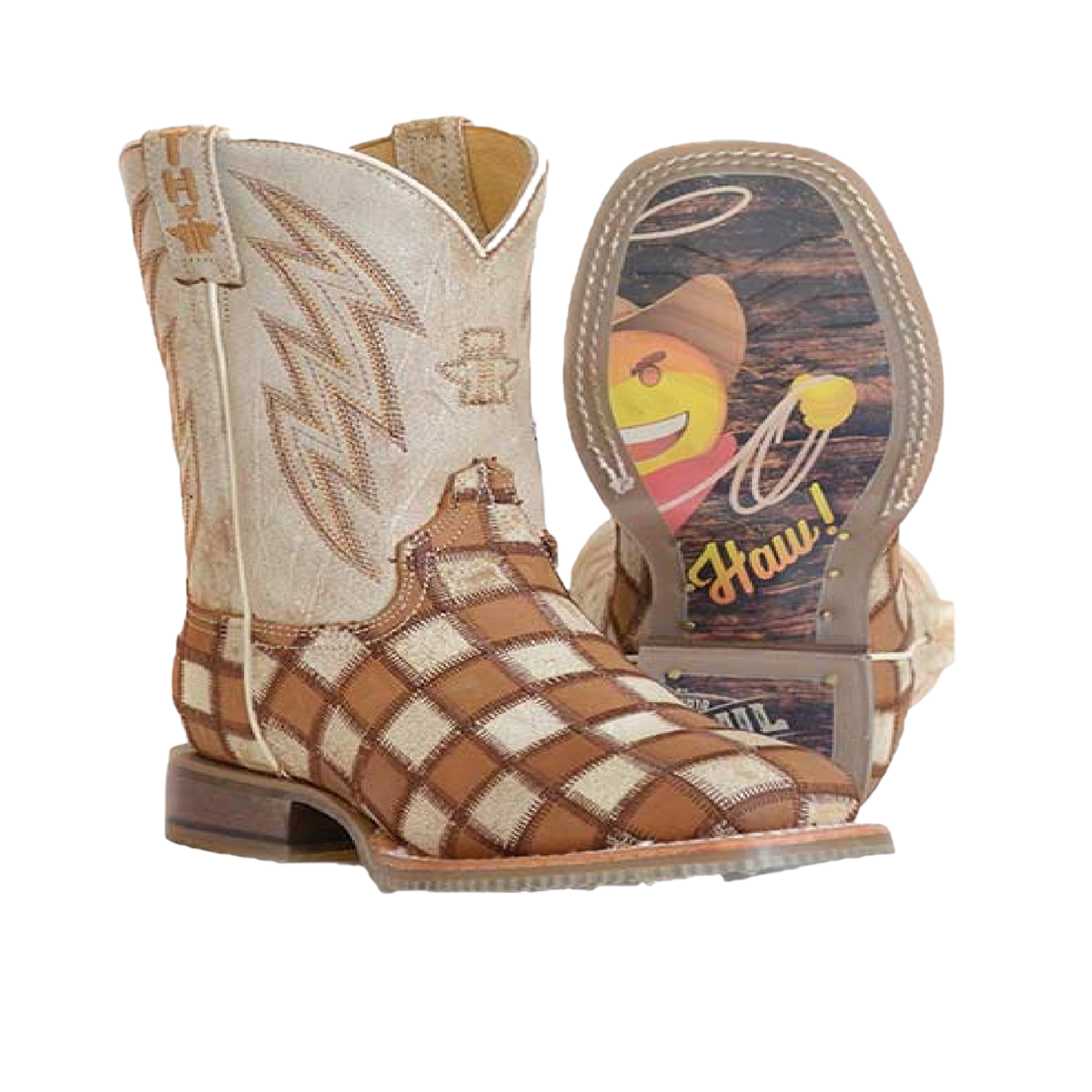 Tin Haul® Children's Emoji Sole Cognac Brown Boots 14-018-0077-0875