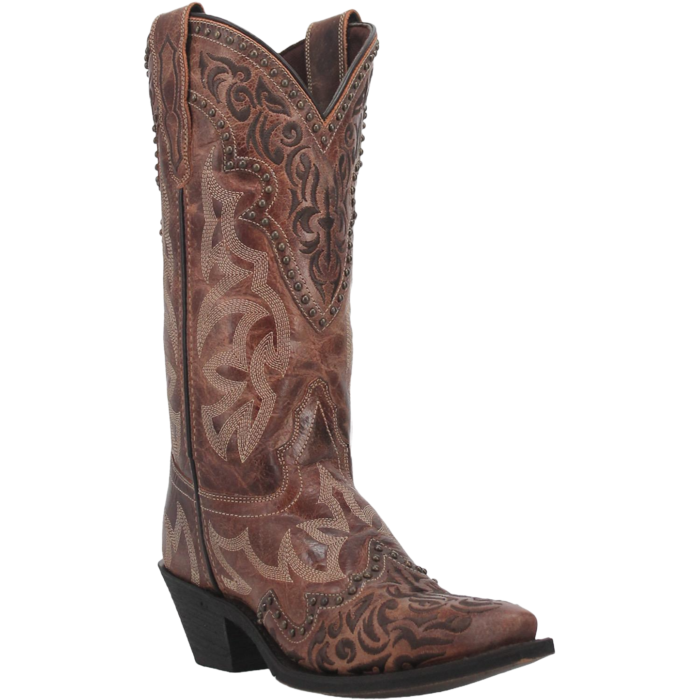 Laredo Ladies Braylynn Snip Toe Brown Pull On Western Boots 52410