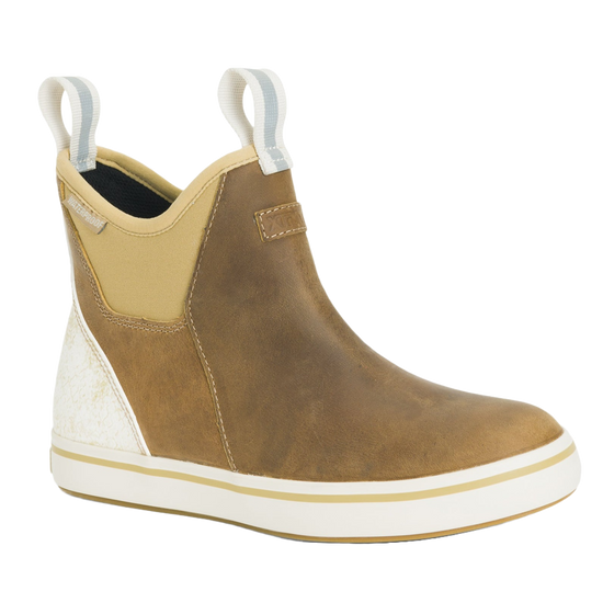 XTRATUF Ladies 6" Tan Leather Ankle Deck Waterproof Boots XWAL-901