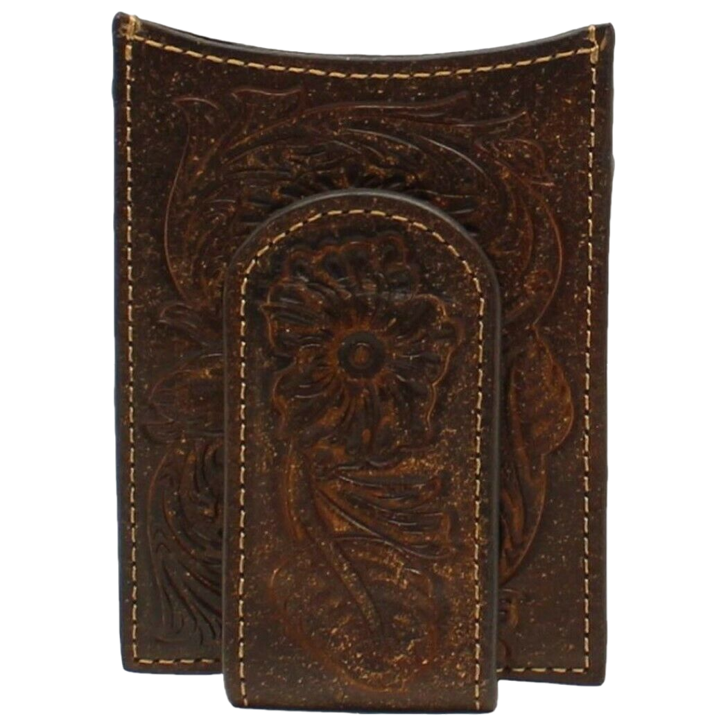 Ariat Floral Embroidery Dark Brown Money Clip A3528002