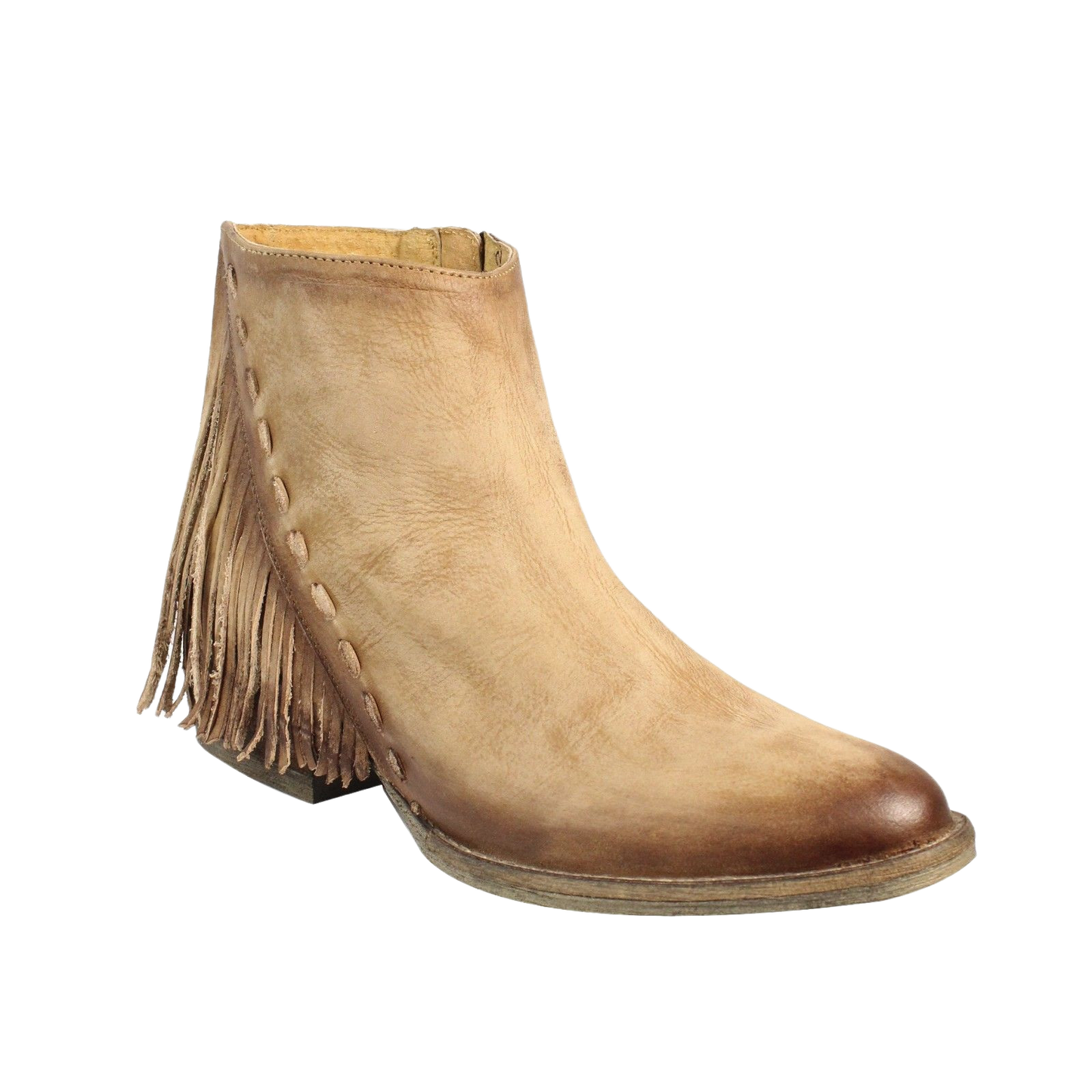 Circle G by Corral Ladies Tan Side Fringe Bootie Q0035