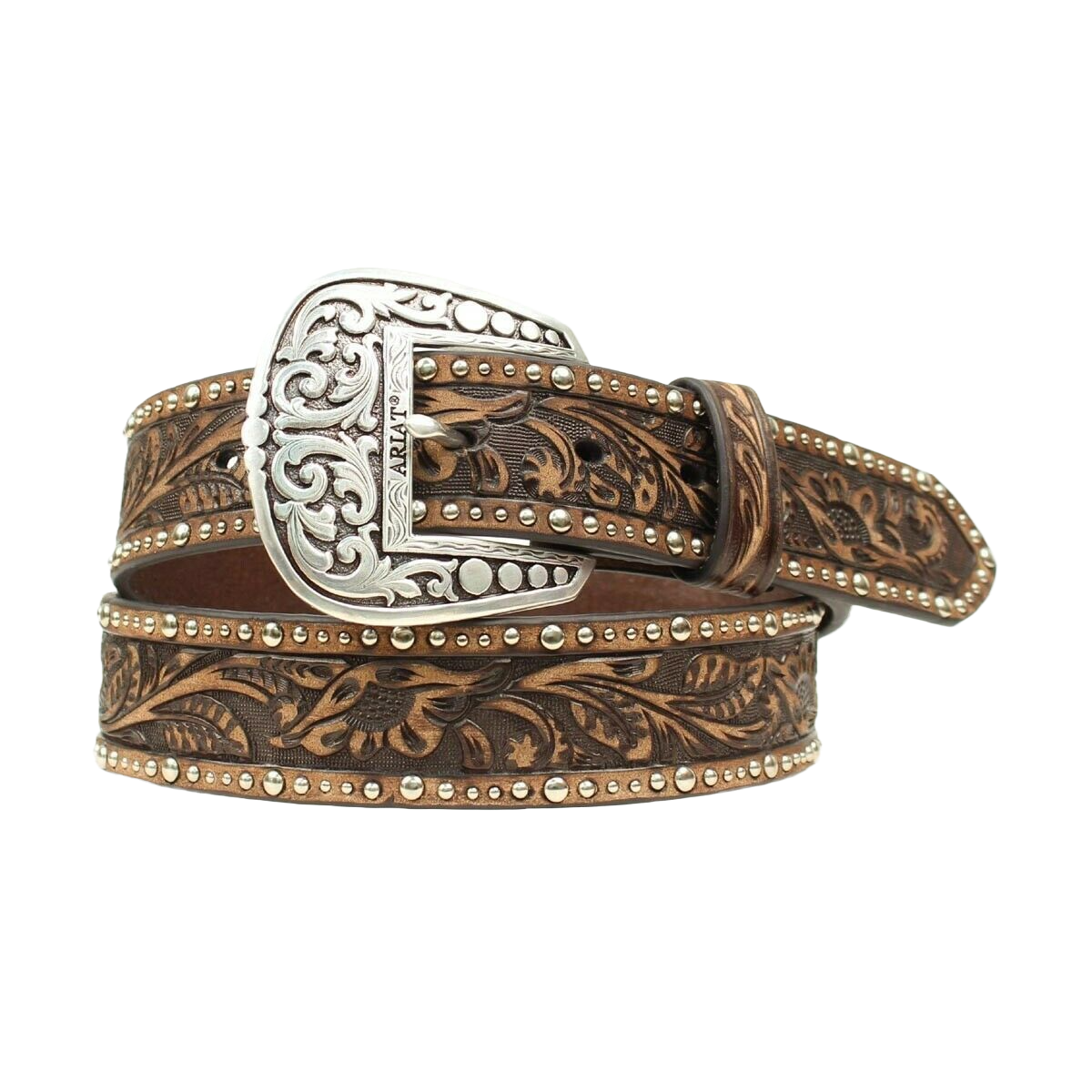 Ariat Ladies Floral Tooled & Studded Leather Belt A1513802