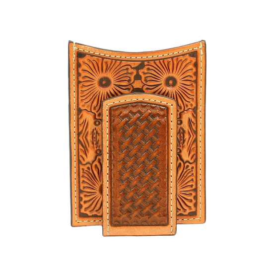 Ariat Magnetic Money Clip Wallet Tooled Tan A3536208