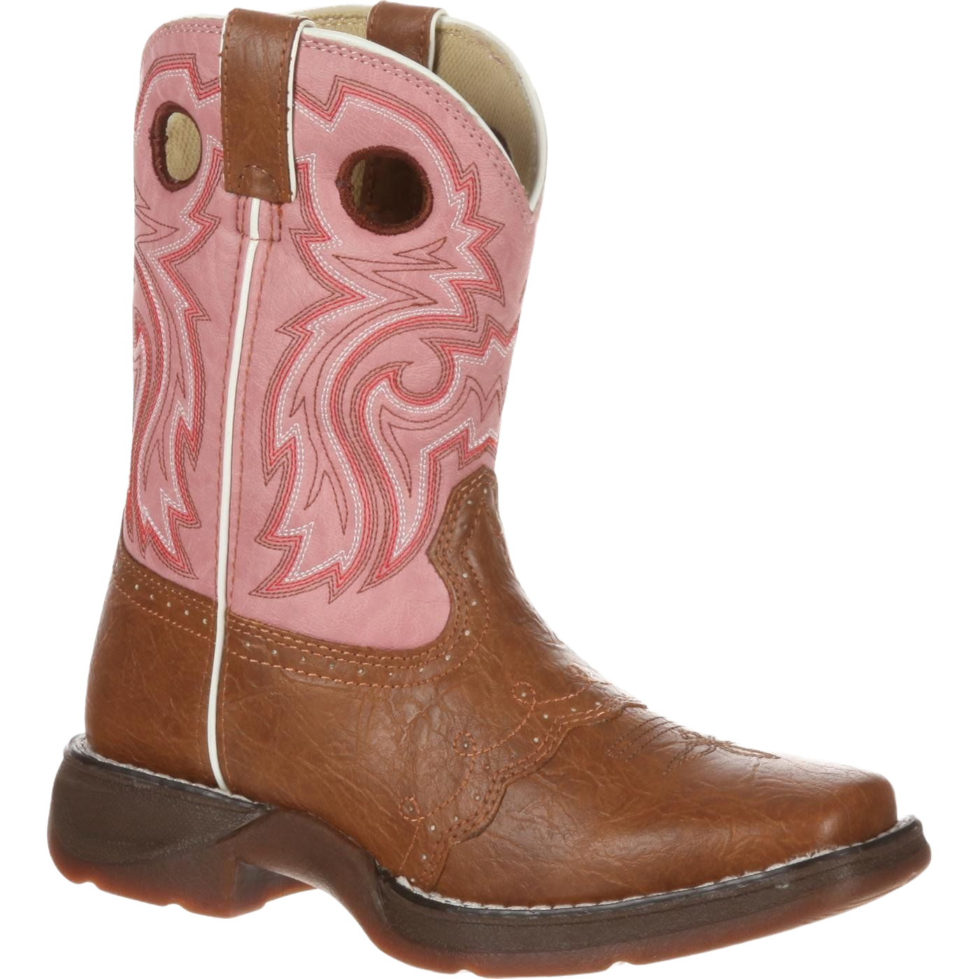 Durango Children's Lacey Pink & Tan Saddle Vamp Western Boots BT287