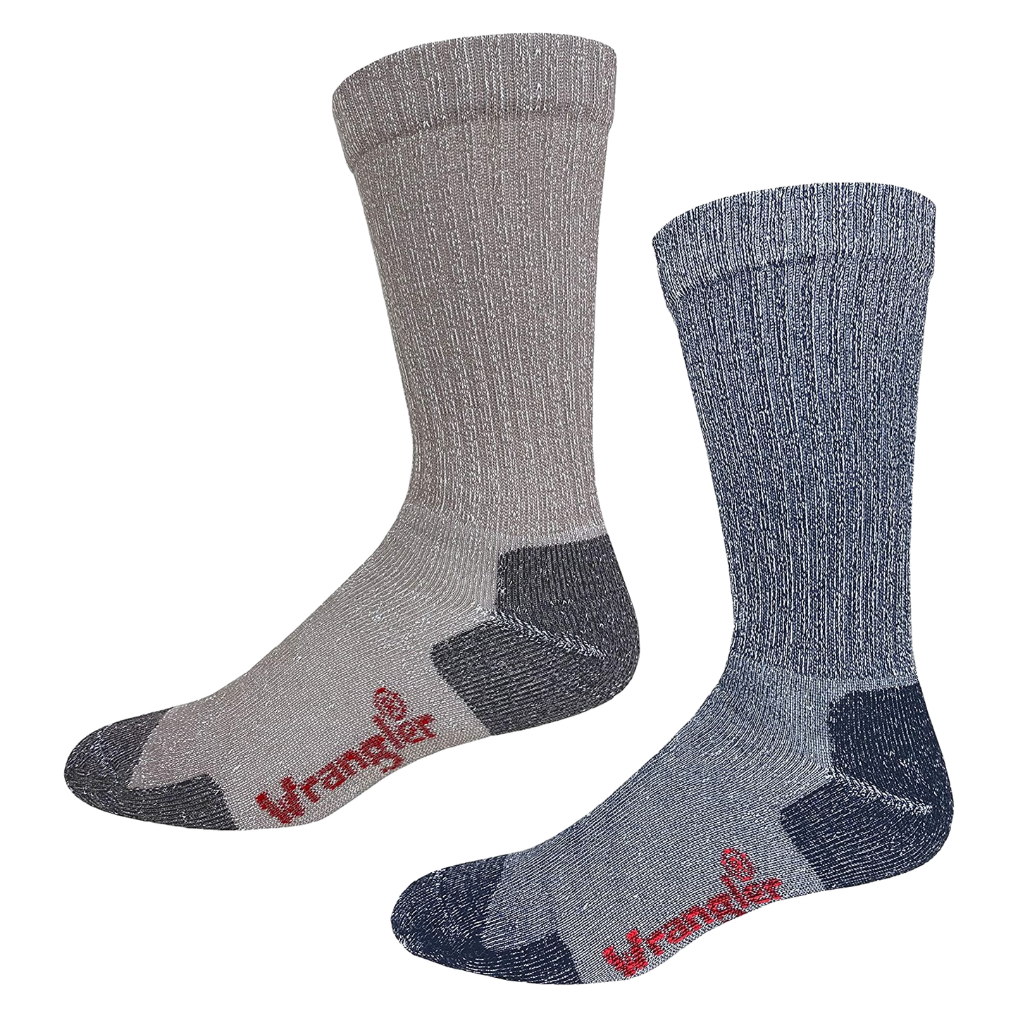 Wrangler® Riggs Men's 4-Pair Cotton Over The Calf Khaki/Denim Work Boot Socks 72435-7000-LG