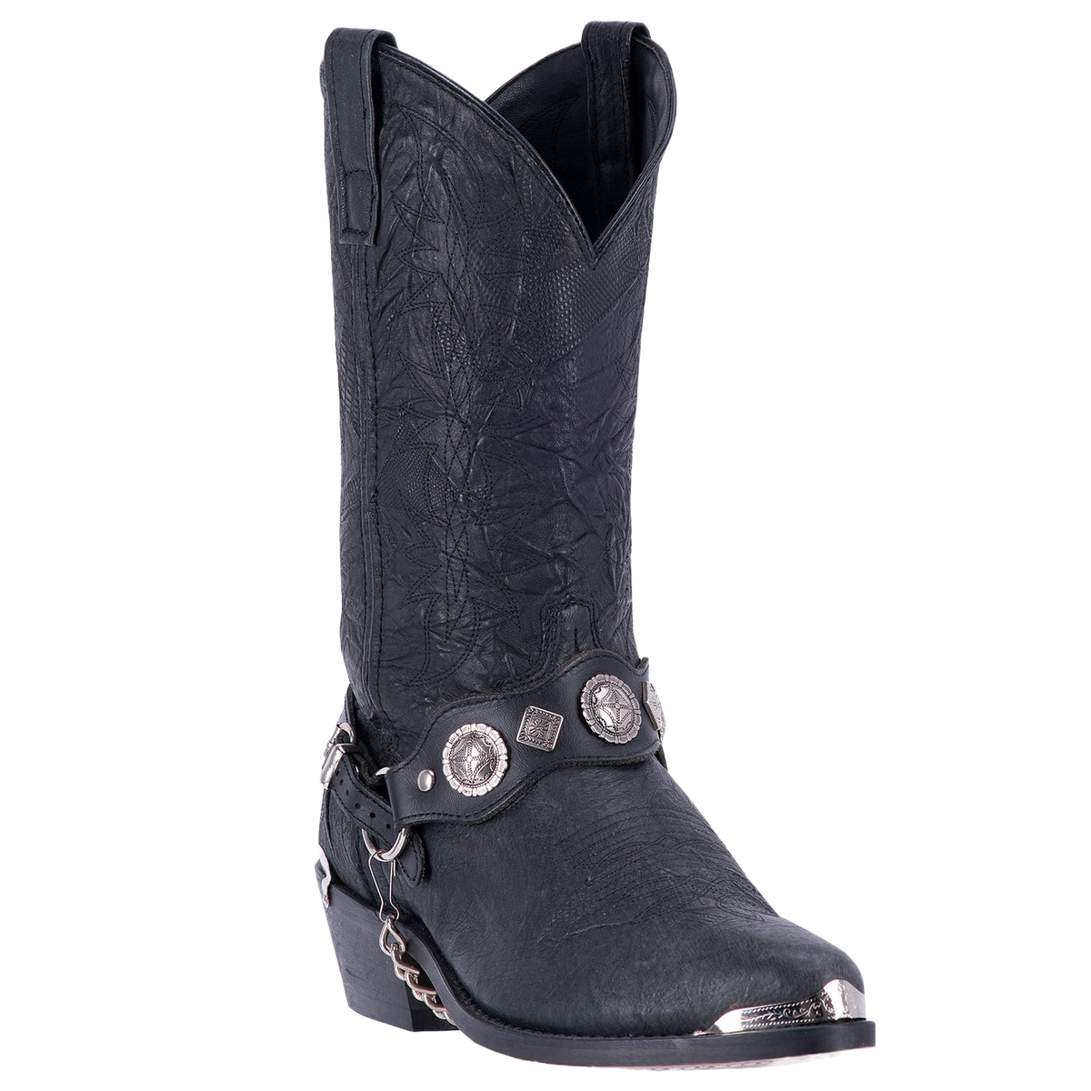 Dingo Men's Suiter Black Concho Harness Round Toe Boots