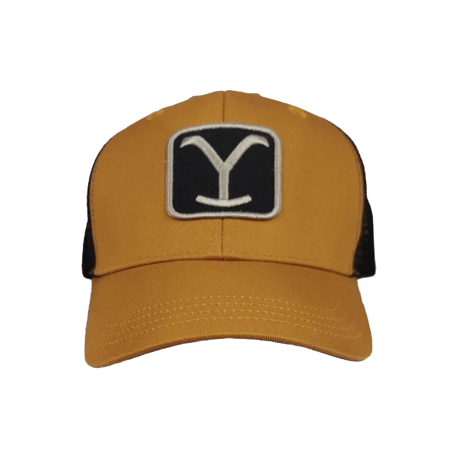Yellowstone® Men's Logo Patch Camel Tan & Black Trucker Cap 66-656-189