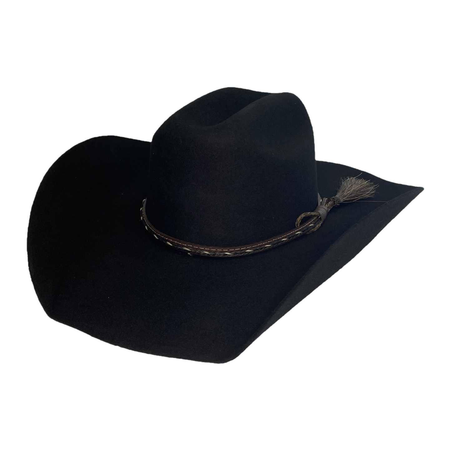 Justin Bent Rail 2X Wool Braided Horse Hair Band Black Western Hat JF021WWISP
