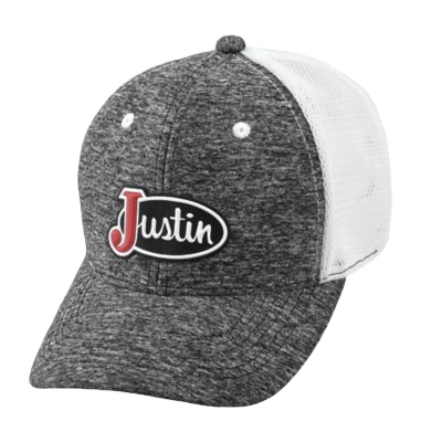 Justin® Men's Heather Grey & White Mesh Back Ball Cap JCBC013