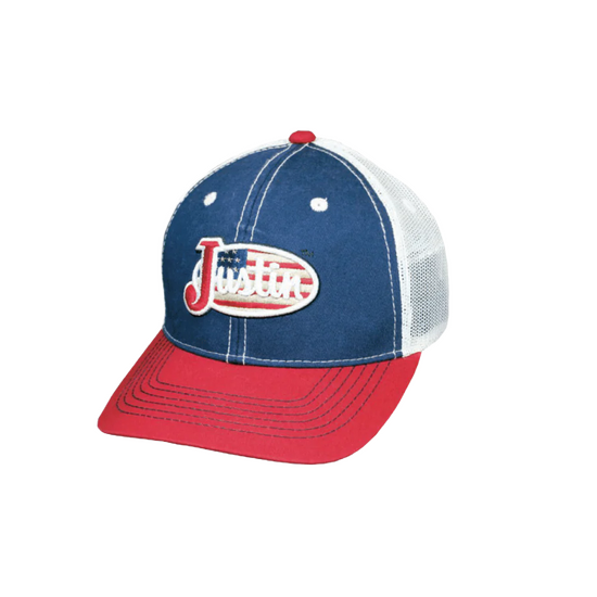 Justin Men's American Flag Logo Navy Snapback Cap JCBC402