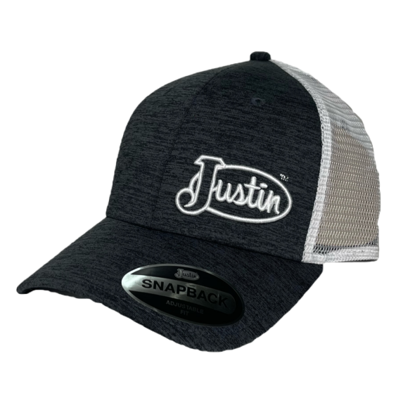 Justin® Men's Dark Grey Heather Logo Trucker Cap JCBC712-DARKGREY
