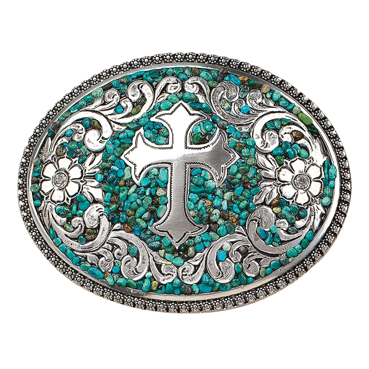 Nocona Women's  Cross With Turquoise Belt Buckle 37914