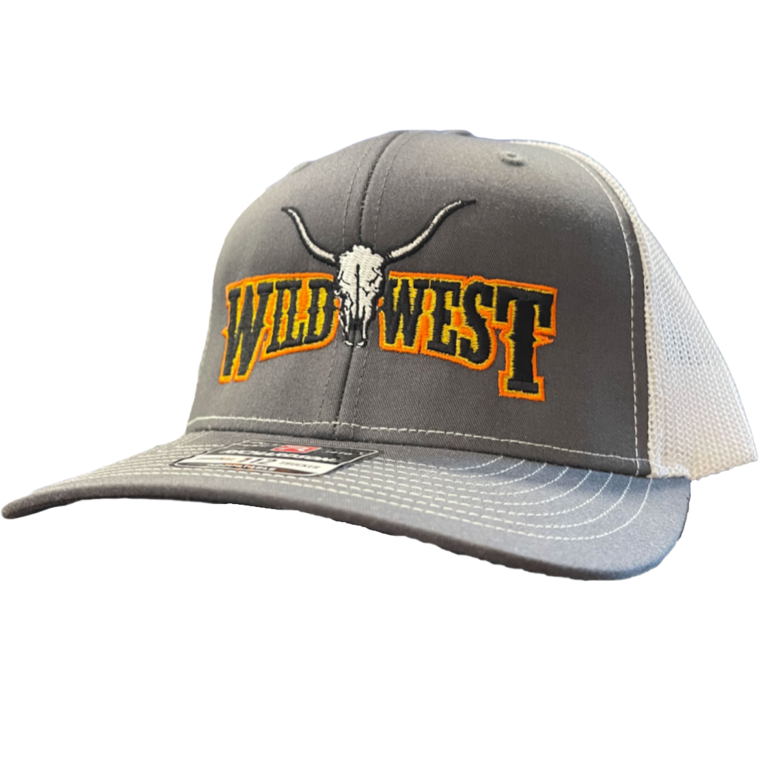 Wild West Logo Embroidered Charcoal Snapback Cap WW02-GRY