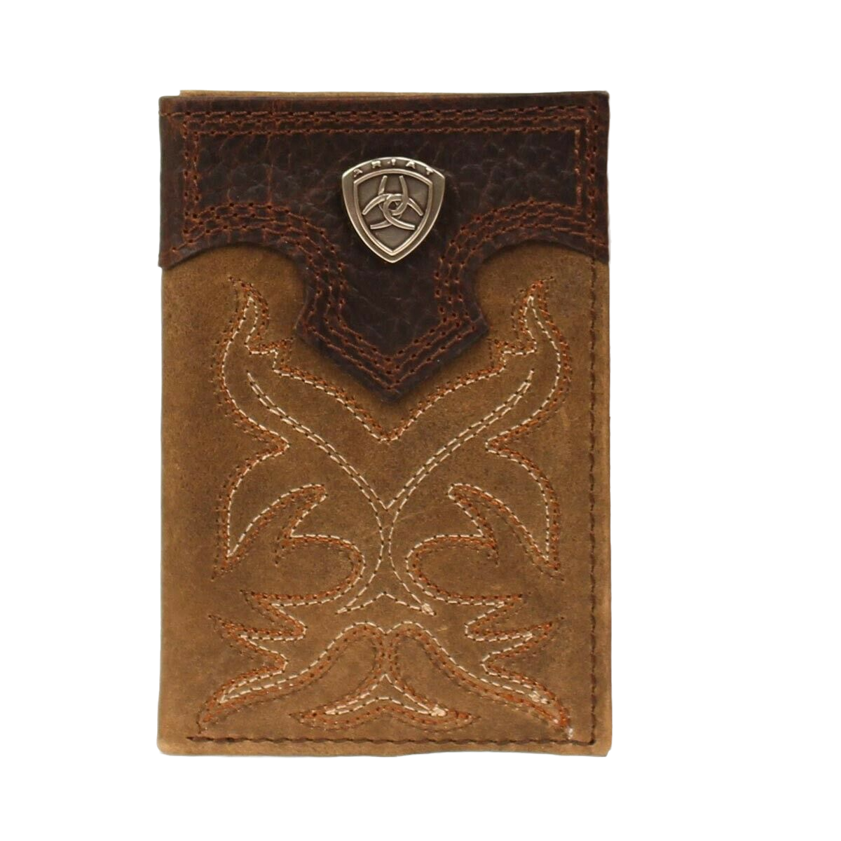 Ariat Mens Trifold Brown Leather Wallet A3511044