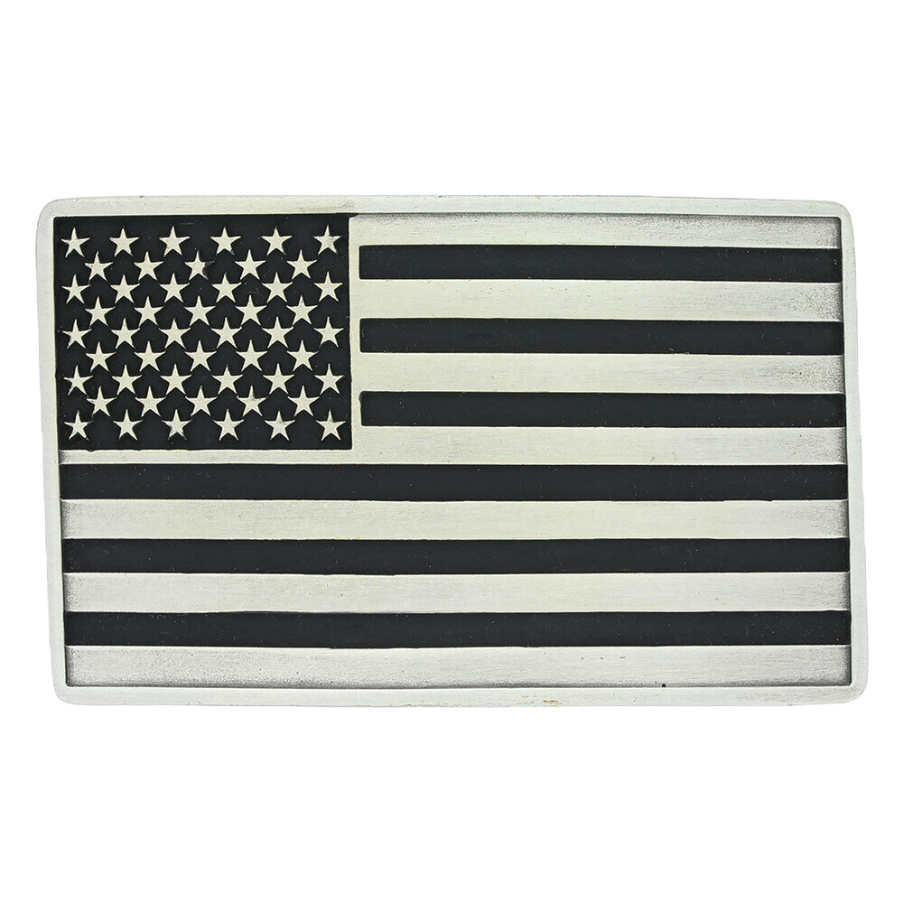 Montana Silversmiths Antiqued American Flag Attitude Buckle A644