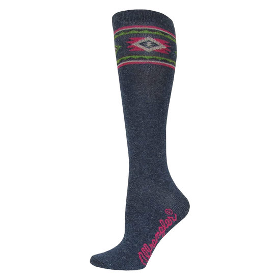 Wrangler® Ladies Angora Aztec Denim Knee High Socks  09678-5001-MED