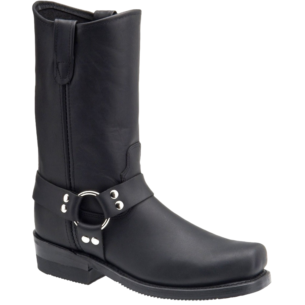 DOUBLE-H Men's Black Domestic Harness Motorcycle Boots 4008