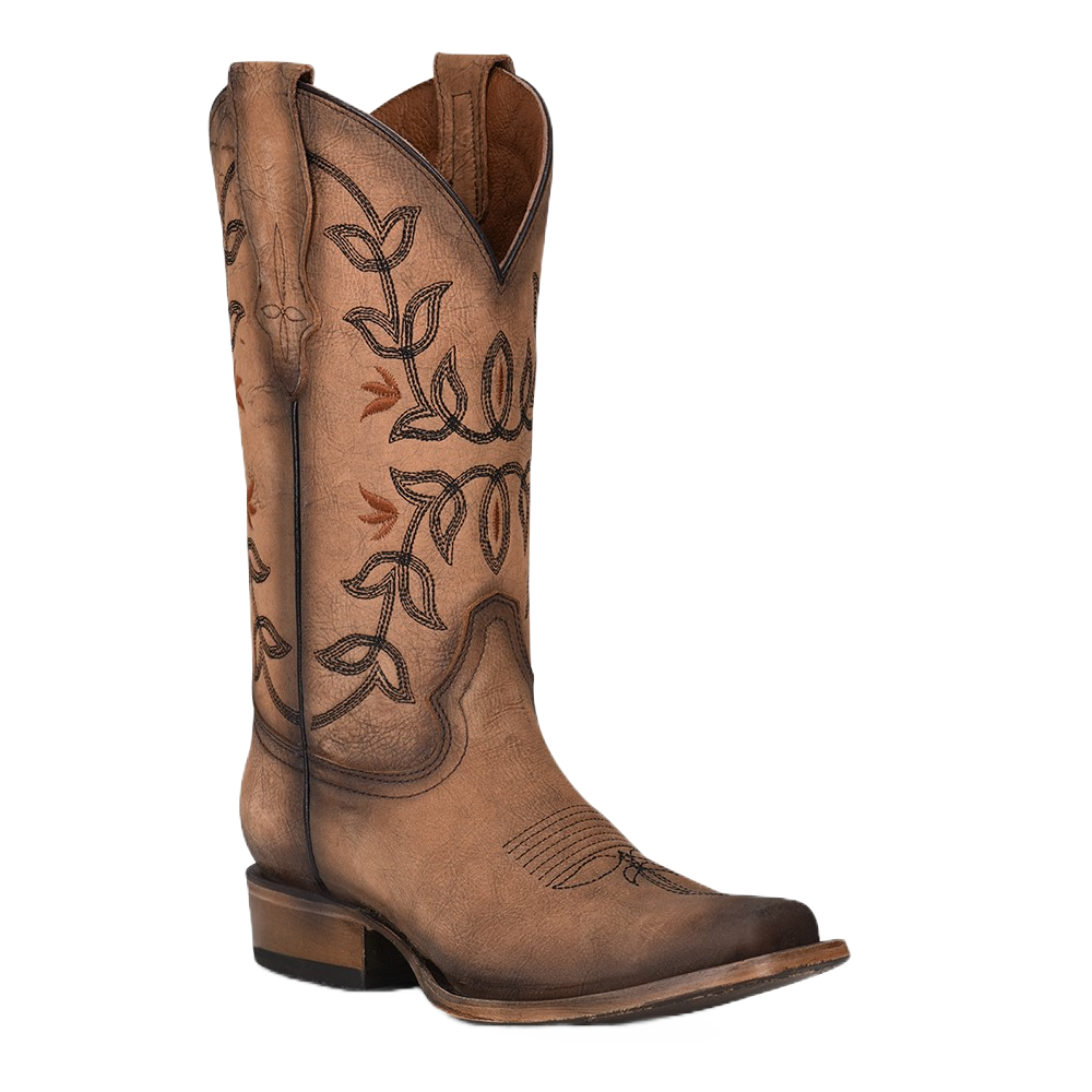 Circle G by Corral Ladies Flowered Embroidery Brown Boots L2032