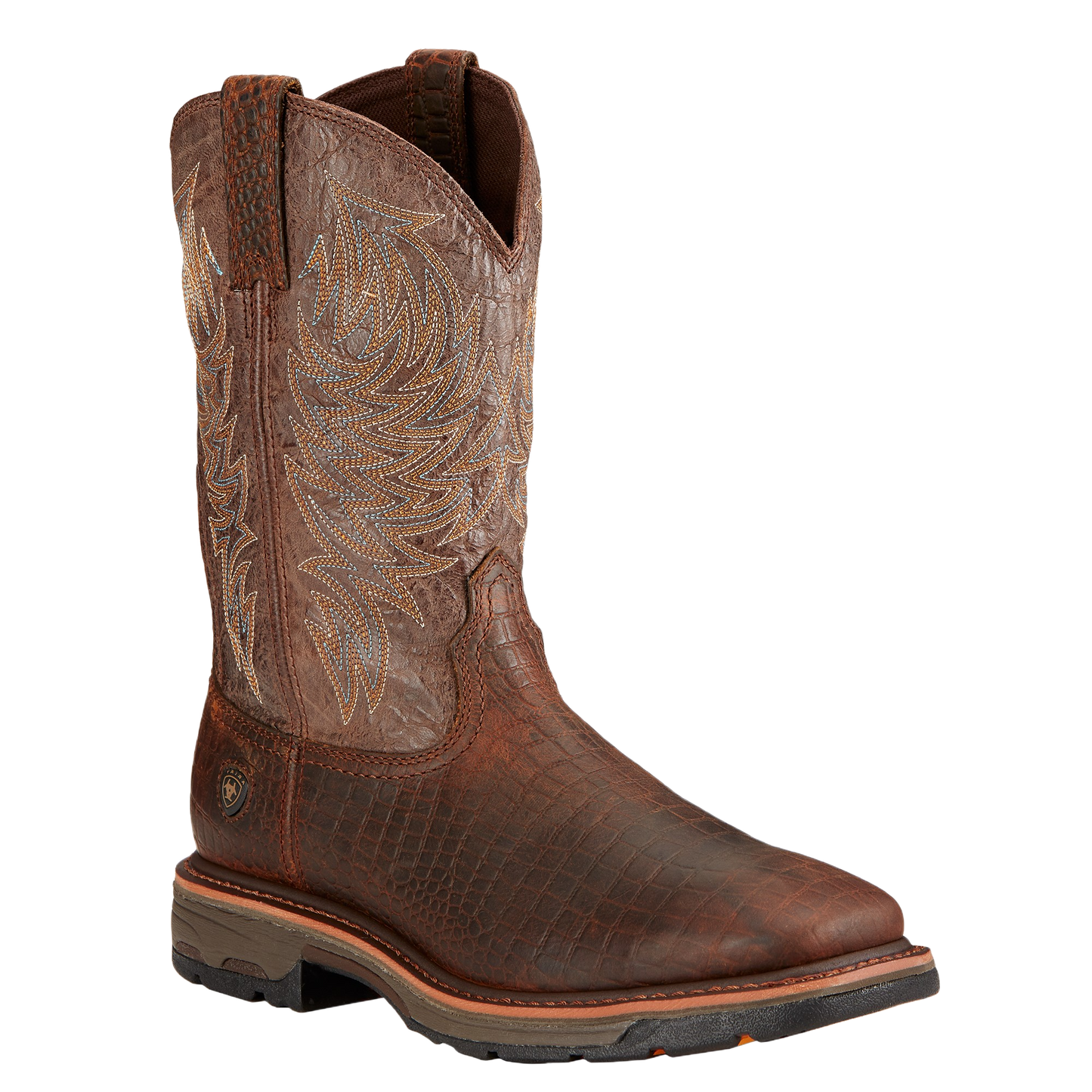 Ariat® Men's Workhog Square Toe Coco Print Brown Boots 10017415