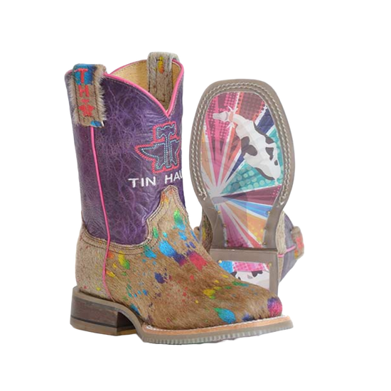 Roper Girl's Multicolored Hair On Square Toe Boots 14-119-0077-0873