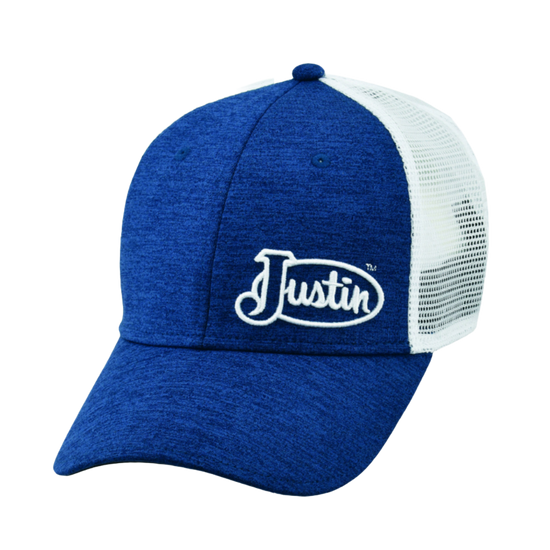 Justin® Men's Navy Heather Logo Trucker Cap JCBC712-NAVY