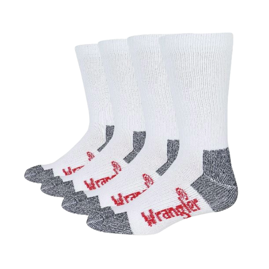 Wrangler® Riggs Men's Cotton Over The Calf White Work Boot Socks 2 Pack 2/72435-1000-LG