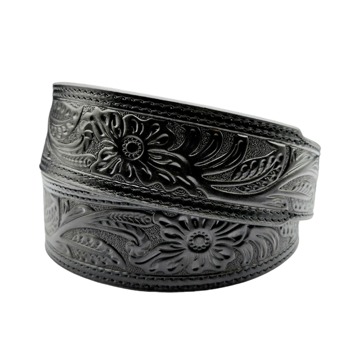 Ariat Men's Floral Embossed Skull Black Belt A1043201