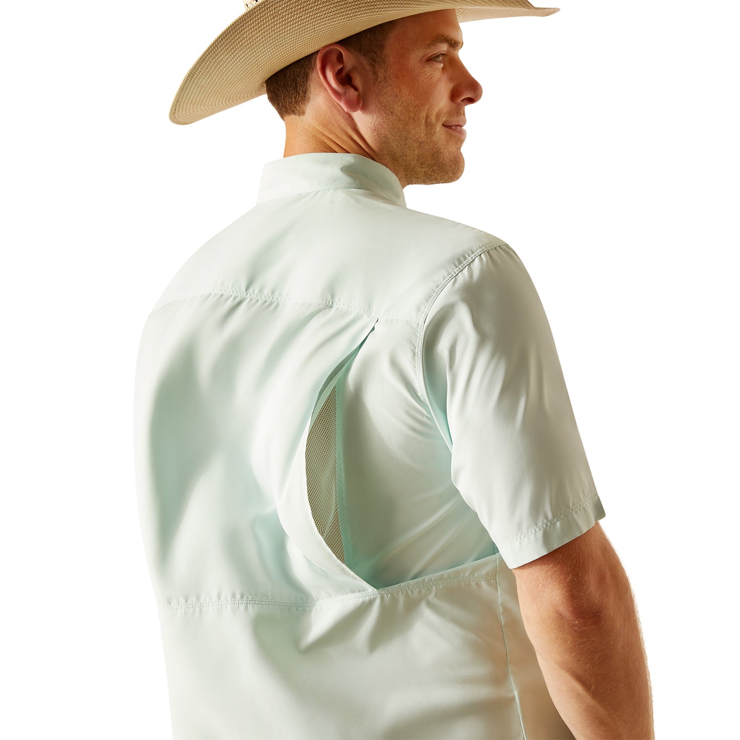 Ariat Men's VentTEK Outbound Classic Fit Bleached Aqua Shirt 10051319