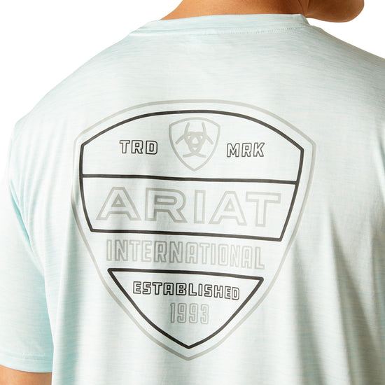 Ariat Men's Charger Crestline Iced Aqua Blue T-Shirt 10051354
