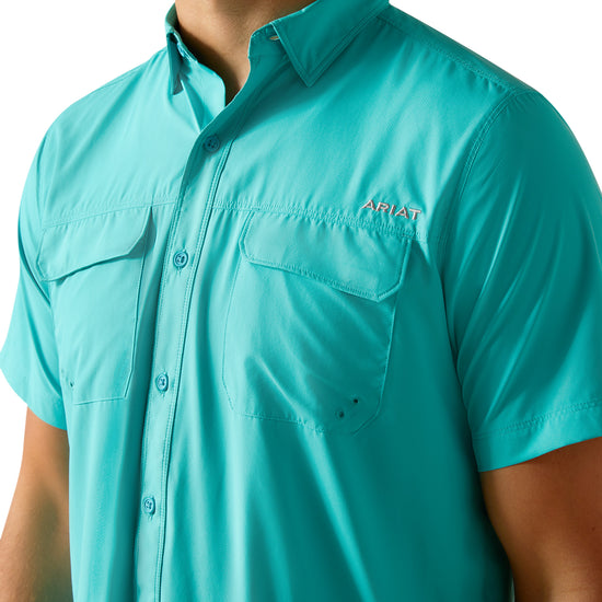 Ariat Men's VentTEK Outbound Fitted Drift Turquoise Button Down Shirt 10051383