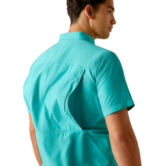 Ariat Men's VentTEK Outbound Fitted Drift Turquoise Button Down Shirt 10051383